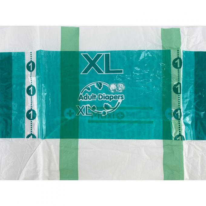 حفاضات البالغين المفروضة المريحة للغاية مع ورقة خلفية من فيلم PE وميزات مطبوعة ميزات شريط PE 2
