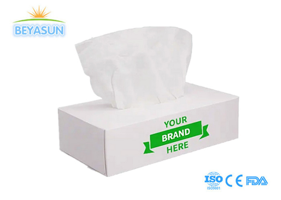 مربع ناعم نسيج الوجه 2 Ply 11GSM 130 ورق الخشب العذراء الخضار البيضاء